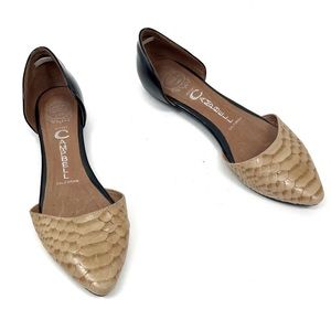 Jeffrey Campbell In Love d’Orsay Snakeskin Flats Size 5.5